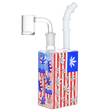 Patriotic Leaf UV Glow Juice Box Dab Rig