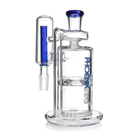 Phoenix Star 14F To 14M 90°-Degree Blue Turbine Perc & Honeycomb Perc Glass Ash Catcher Actual Product View