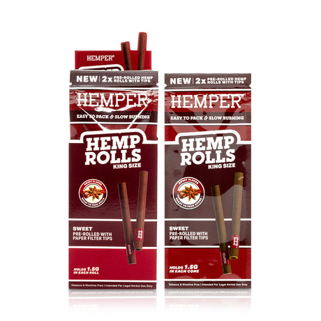 Pre-Rolled King Size Paper Tip Hemp Rolls | 2PK Display