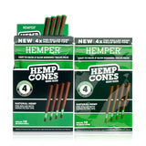 Pre-Rolled Mini Size Paper Tip Hemp Cones | 4PK Display