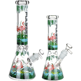 Pulsar Chillin Flamingos Beaker Bong