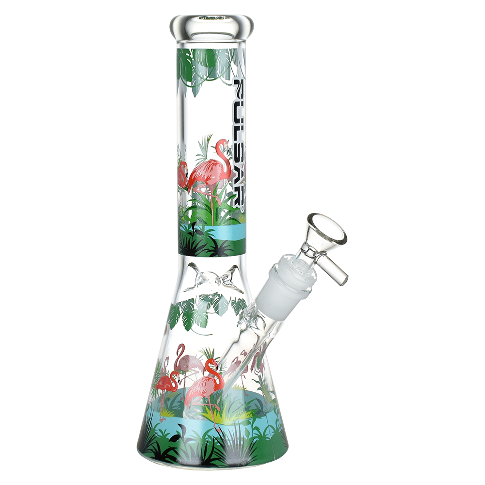 Pulsar Chillin Flamingos Beaker Bong