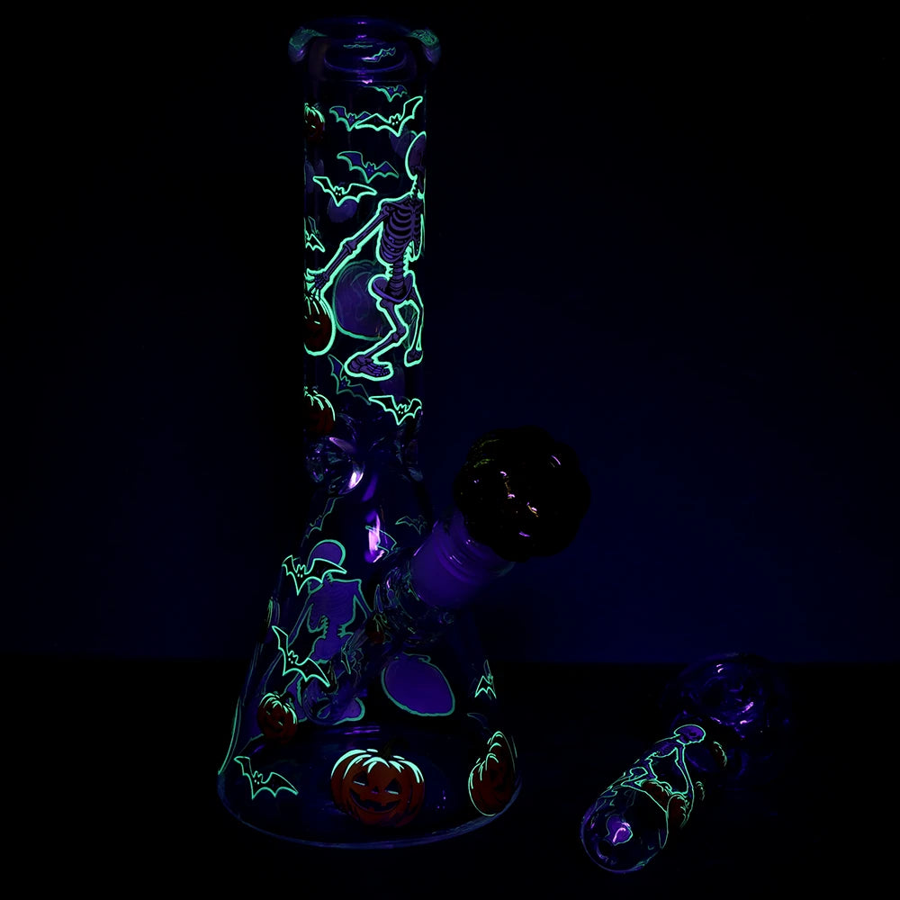 Pulsar Halloween Ball Glow Bong Hand Pipe Bundle