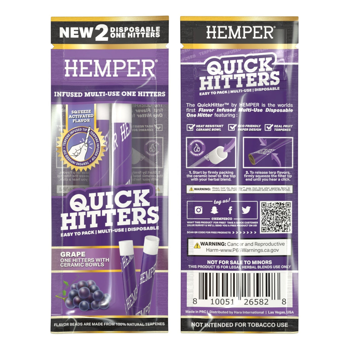 Quick Hitters Grape - Flavored One Hitter 2 Pack