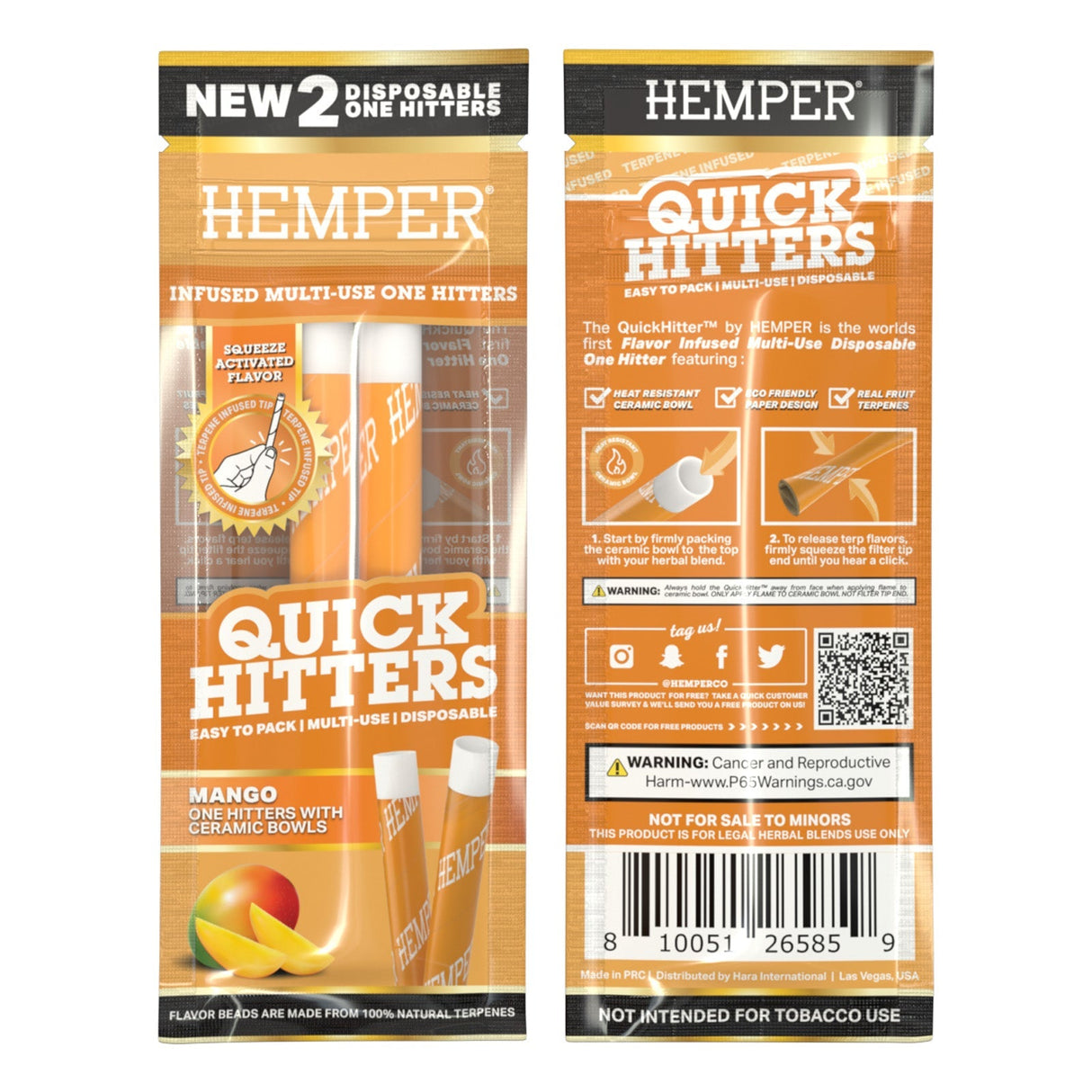 Quick Hitters Mango - Flavored One Hitter 2 Pack