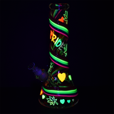 Rainbow Pride Glow 12.5" Beaker Bong