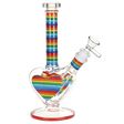 Rainbow Striped Heart Glass Bong