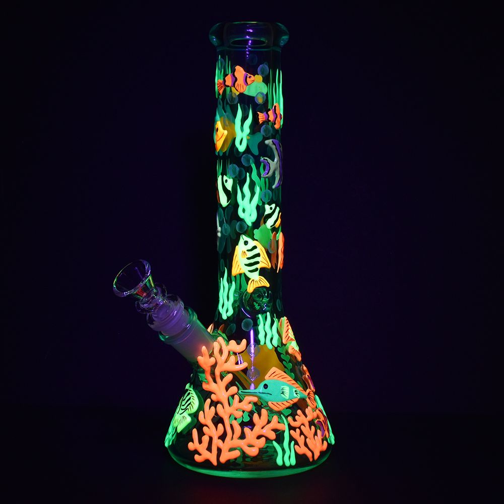 Reef Riot Glow 10" Beaker Bong