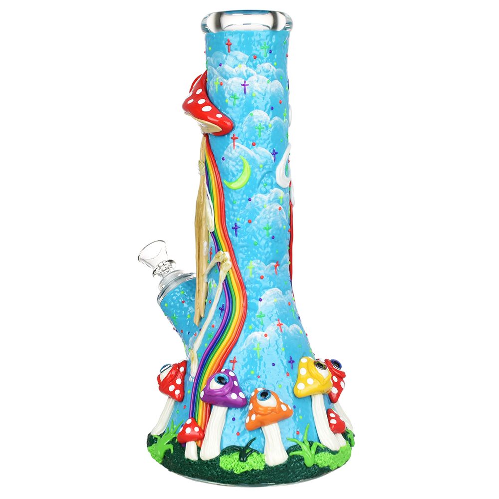 Skeleton Under The Rainbow Glow 12.5" Beaker Bong