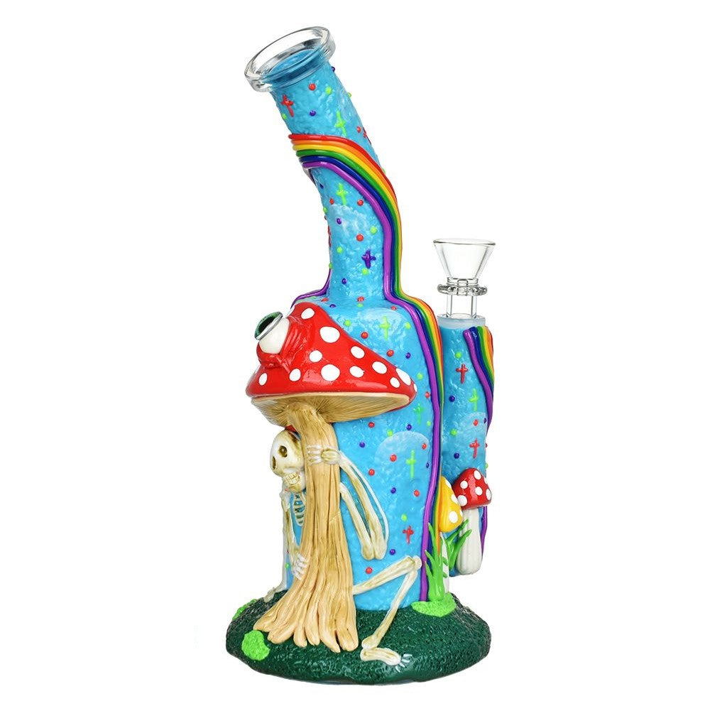 Skeleton Under The Rainbow Glow 9.5" Bong