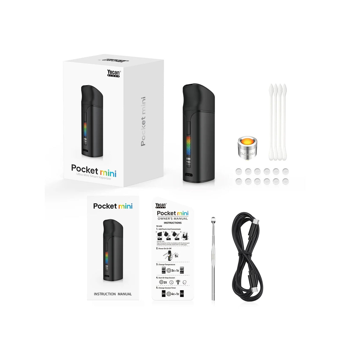 Yocan Black Pocket Mini Dab Pen Vape