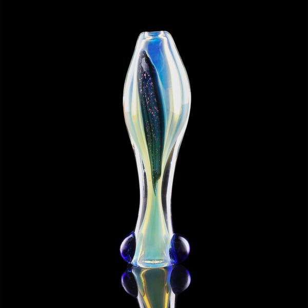 3.5" Fumed Fat Belly Dichro Chillum with Marbles 