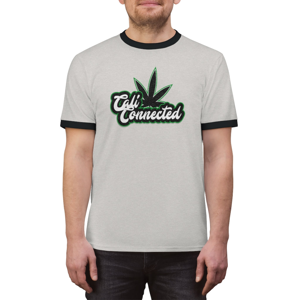 CaliConnected Weed Leaf Ringer T-Shirt