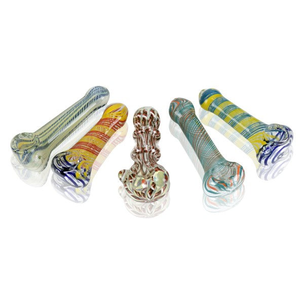 5 Pack of Medium Glass Hand Pipes - CaliConnected