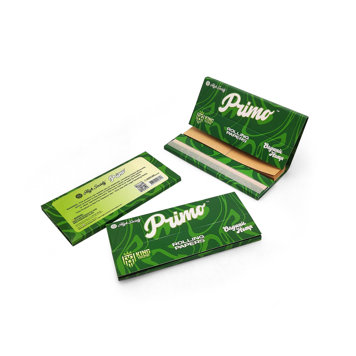 High Society Primo Organic Hemp Rolling Papers w/ Crutches King Size Box of 22 Units