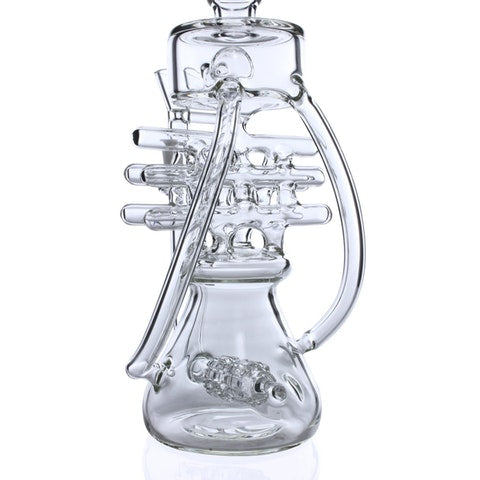Glassheads “Waffle Baker” - Twin Stereo Perc Lattice Recycler Water Pipe 