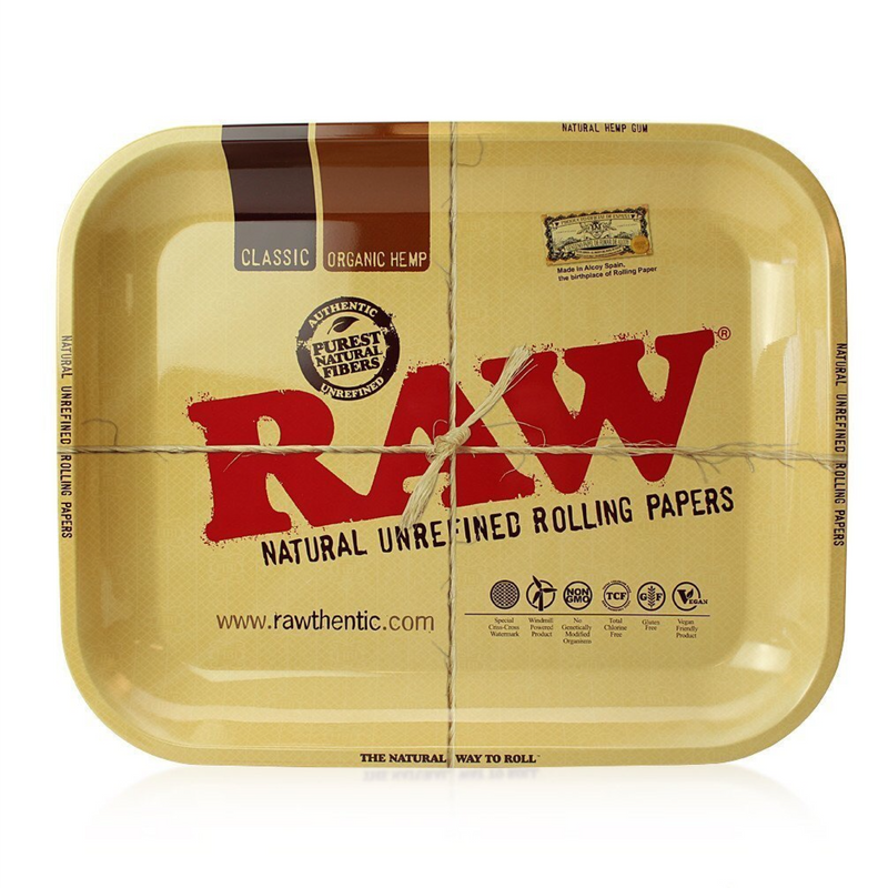 Raw® Classic Large Vintage-Style Metal Rolling Tray (14" x 11") 
