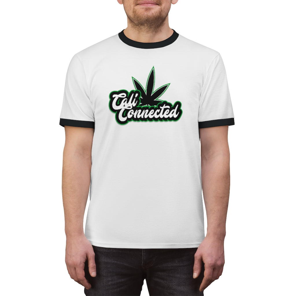 CaliConnected Weed Leaf Ringer T-Shirt