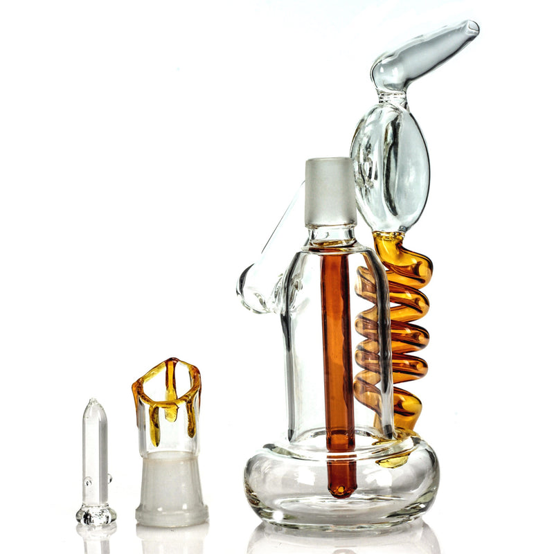 7” Recycler Dab Rig with Dripping Wax Accents & Coil Return - CaliConnected