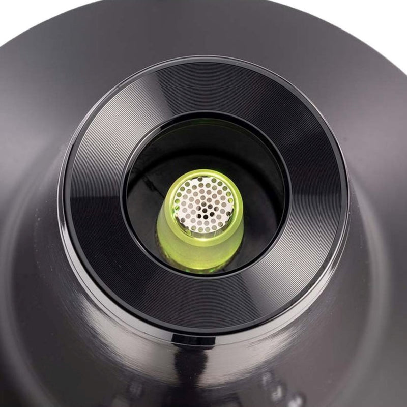 a close up view of a black speaker