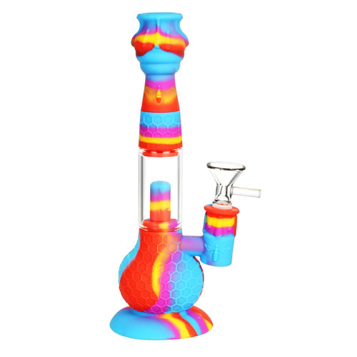 CaliConnected Beehive Silicone Bong & Dab Straw Rainbow