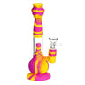 CaliConnected Beehive Silicone Bong & Dab Straw Yellow & Pink