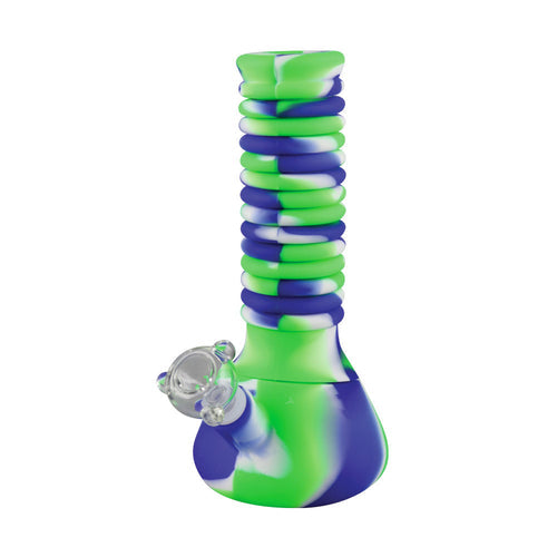 CaliConnected Extendable Silicone Bong Green & Blue