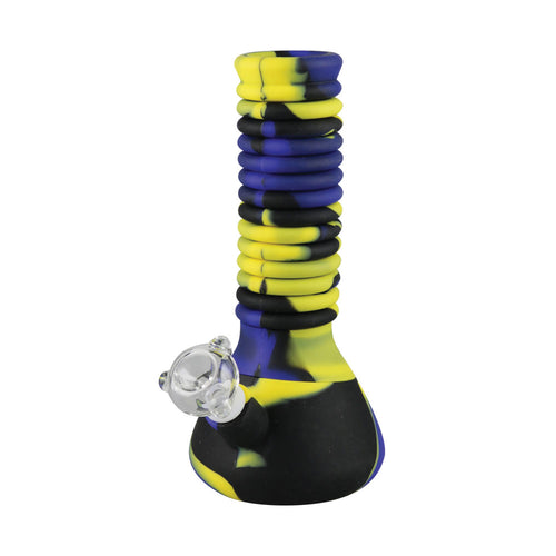 CaliConnected Extendable Silicone Bong Blue & Yellow