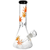 CaliConnected Pot Leaf Beaker Bong Orange