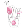 CaliConnected Twisted Donut Recycler Bong Pink