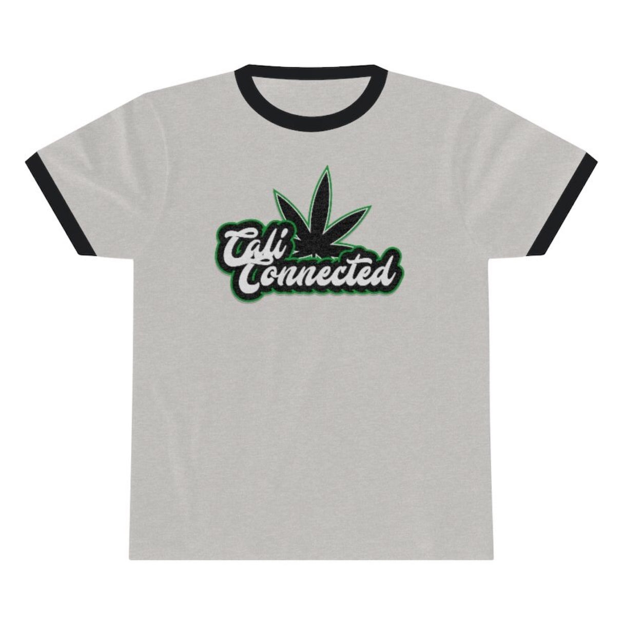 CaliConnected Weed Leaf Ringer T-Shirt