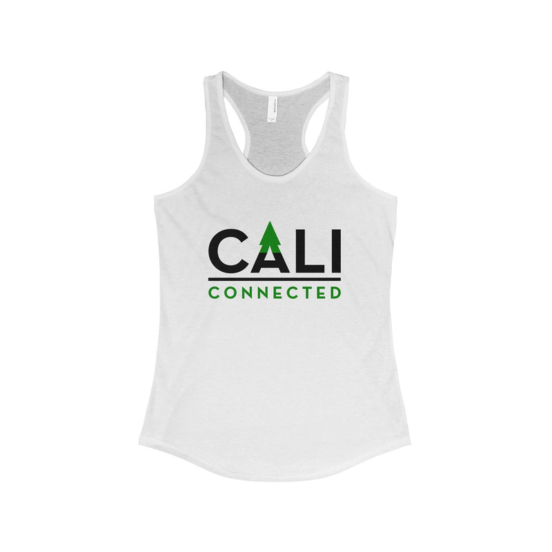 CaliConnected Women's Slim Fit White Racerback Tank - CaliConnected