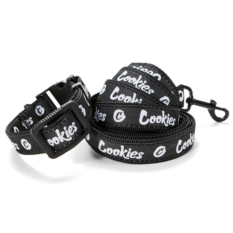 Cookies Black Dog Collar and Leash Combo