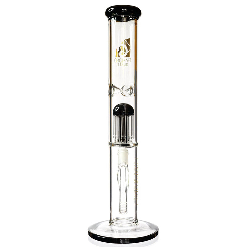 Diamond Glass 13” 8-Arm Tree Perc Straight Tube Bong