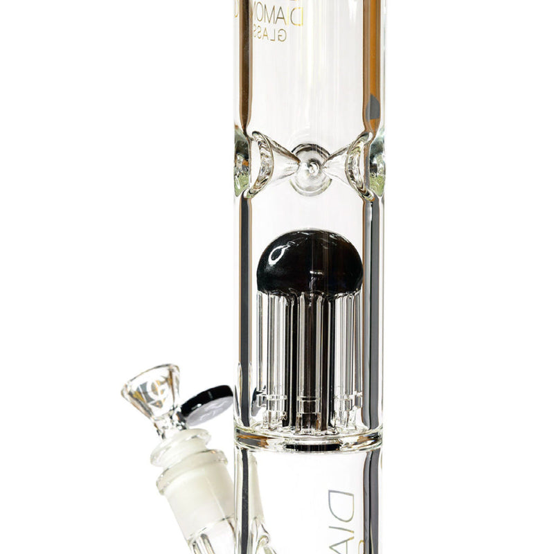Diamond Glass 13” 8-Arm Tree Perc Straight Tube Bong