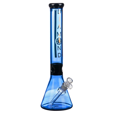 Diamond Glass 15” Black Collared Beaker Bong 