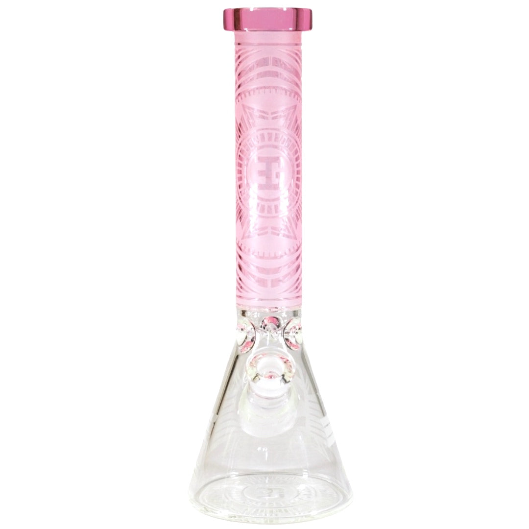 EG Glass Clock Beaker Bong Pink