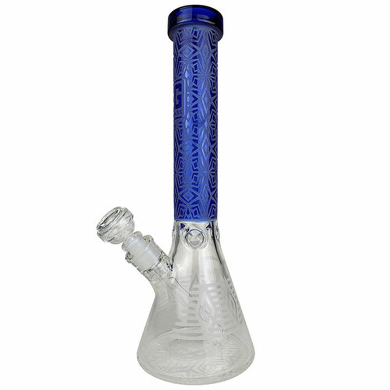 EG Glass Diamond Beaker Bong Dark Blue