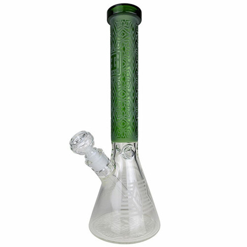 EG Glass Diamond Beaker Bong Green