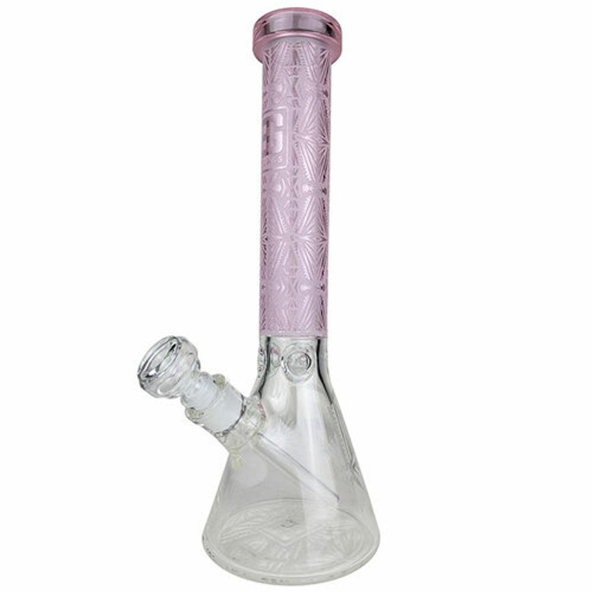 EG Glass Slyme Leaf Beaker Bong Pink