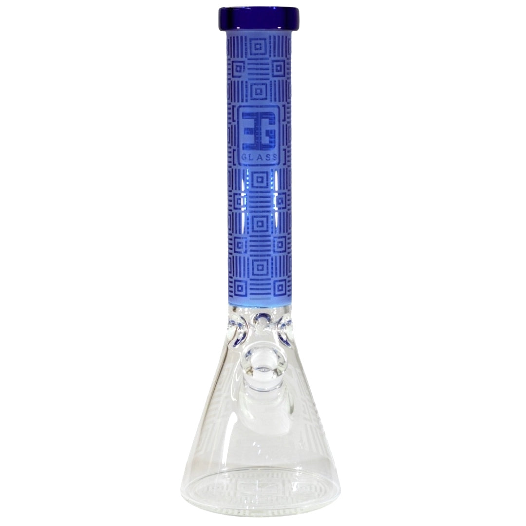 EG Glass Square Beaker Bong Dark Blue