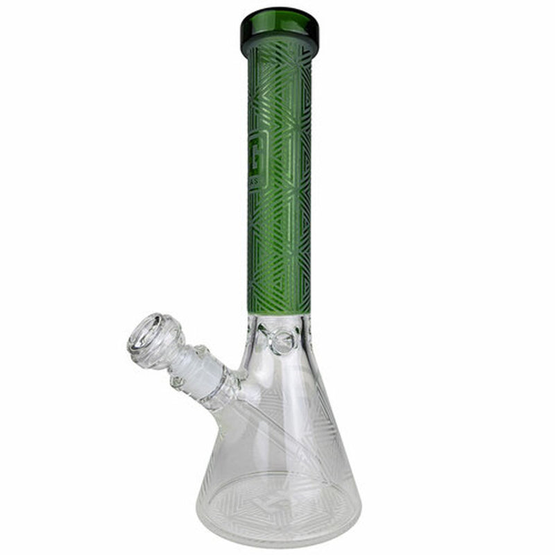 EG Glass Triangle Beaker Bong Green