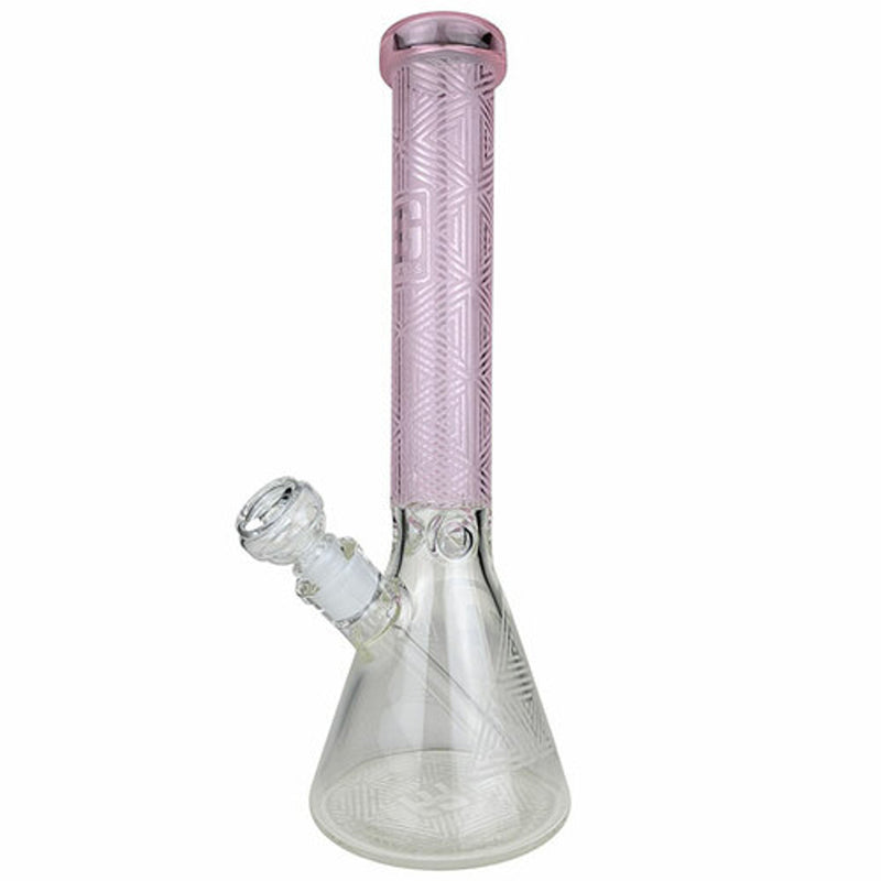 EG Glass Triangle Beaker Bong Pink