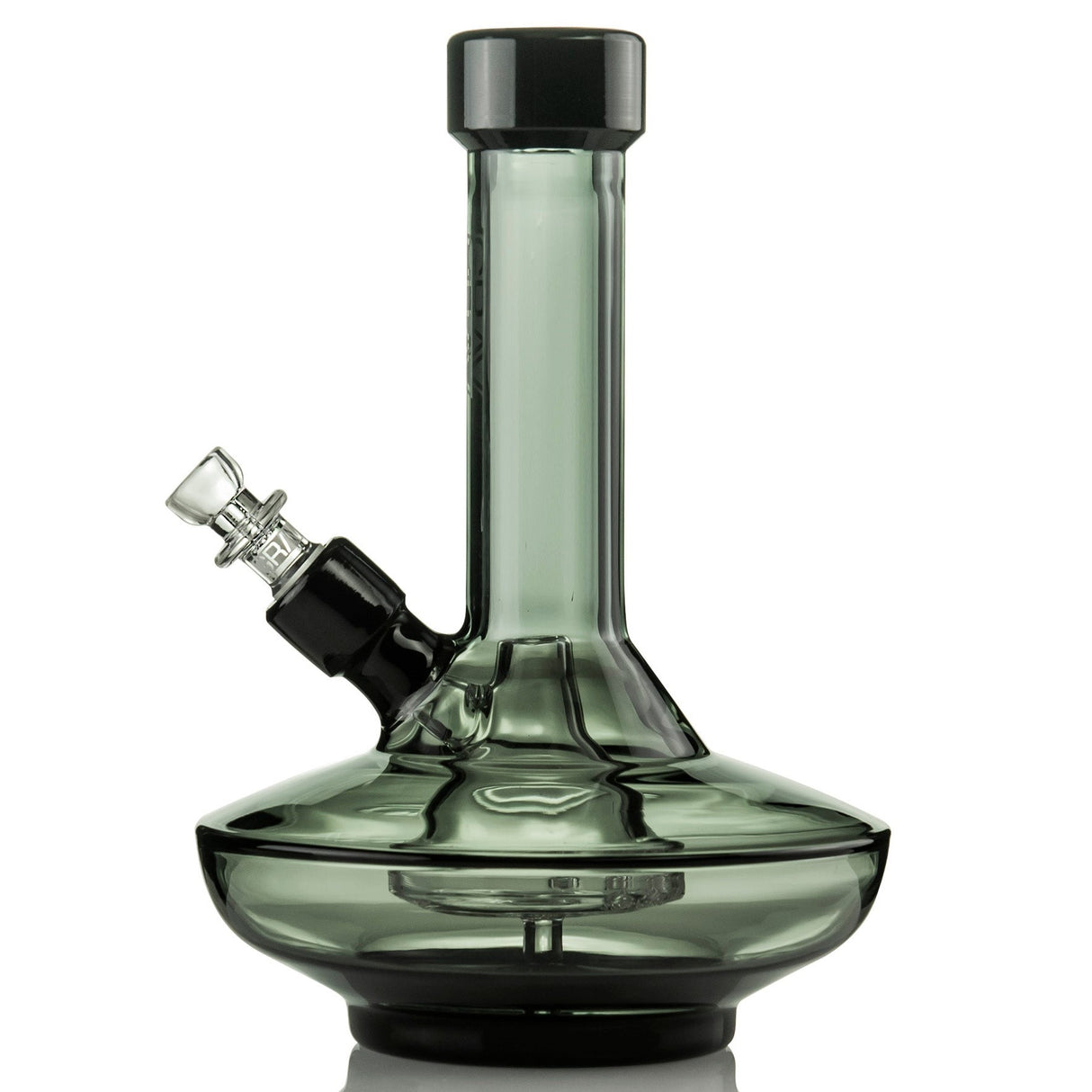 Grav® 8” UFO Shaped Wide Base Beaker Bong Smoke w/ Black Accents