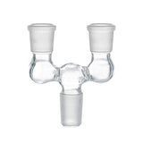 Double Bowl Joint Adapter - 14mm Male to Dual 14mm Female 