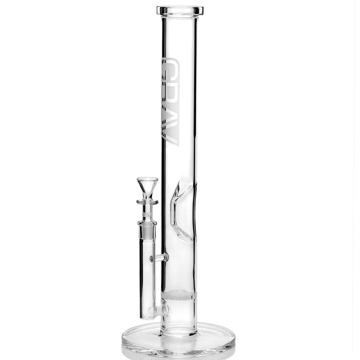 Grav® 16” Straight Tube Honeycomb Perc Water Pipe 