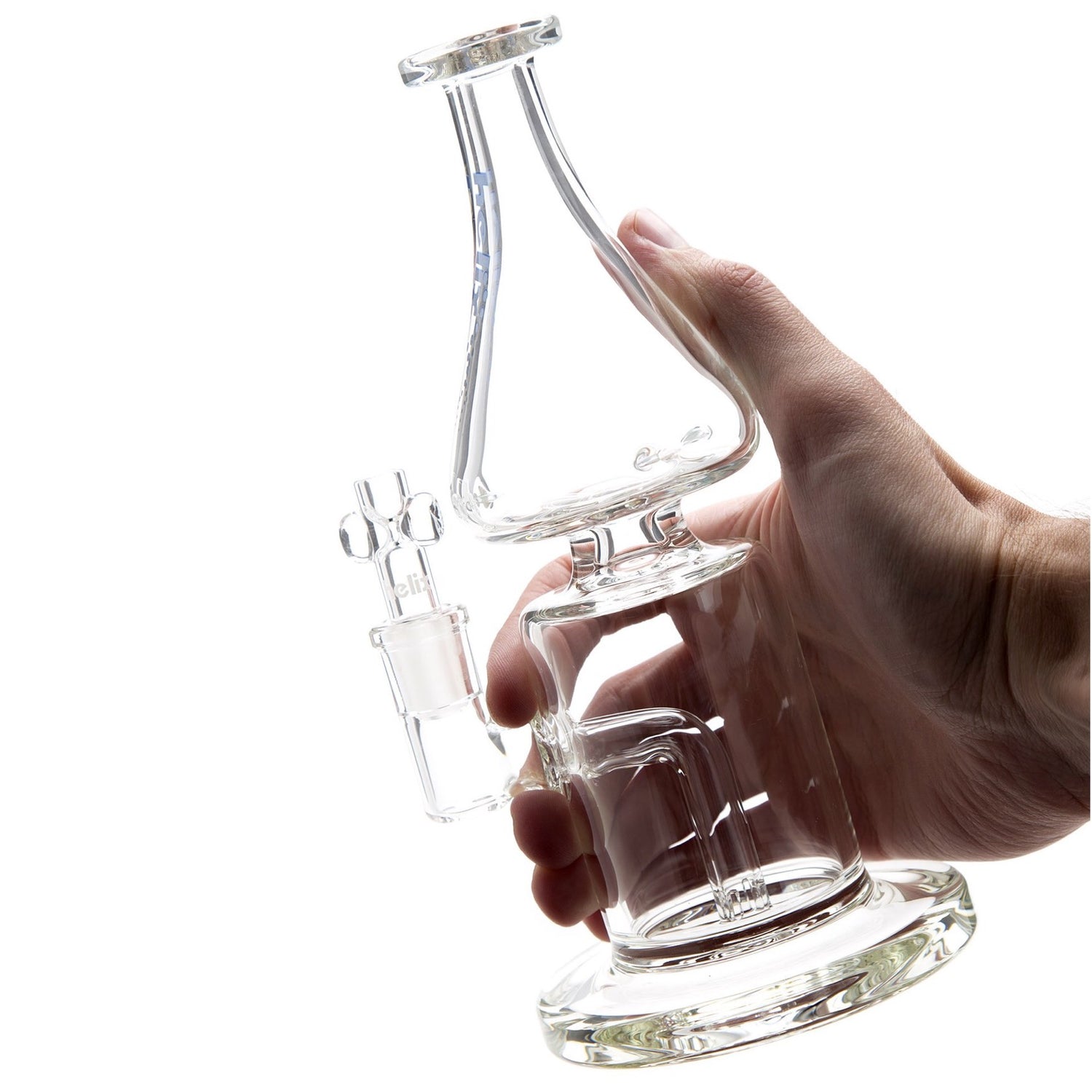 Grav® 9” Helix Flare Base Bong w. Fixed Downstem 