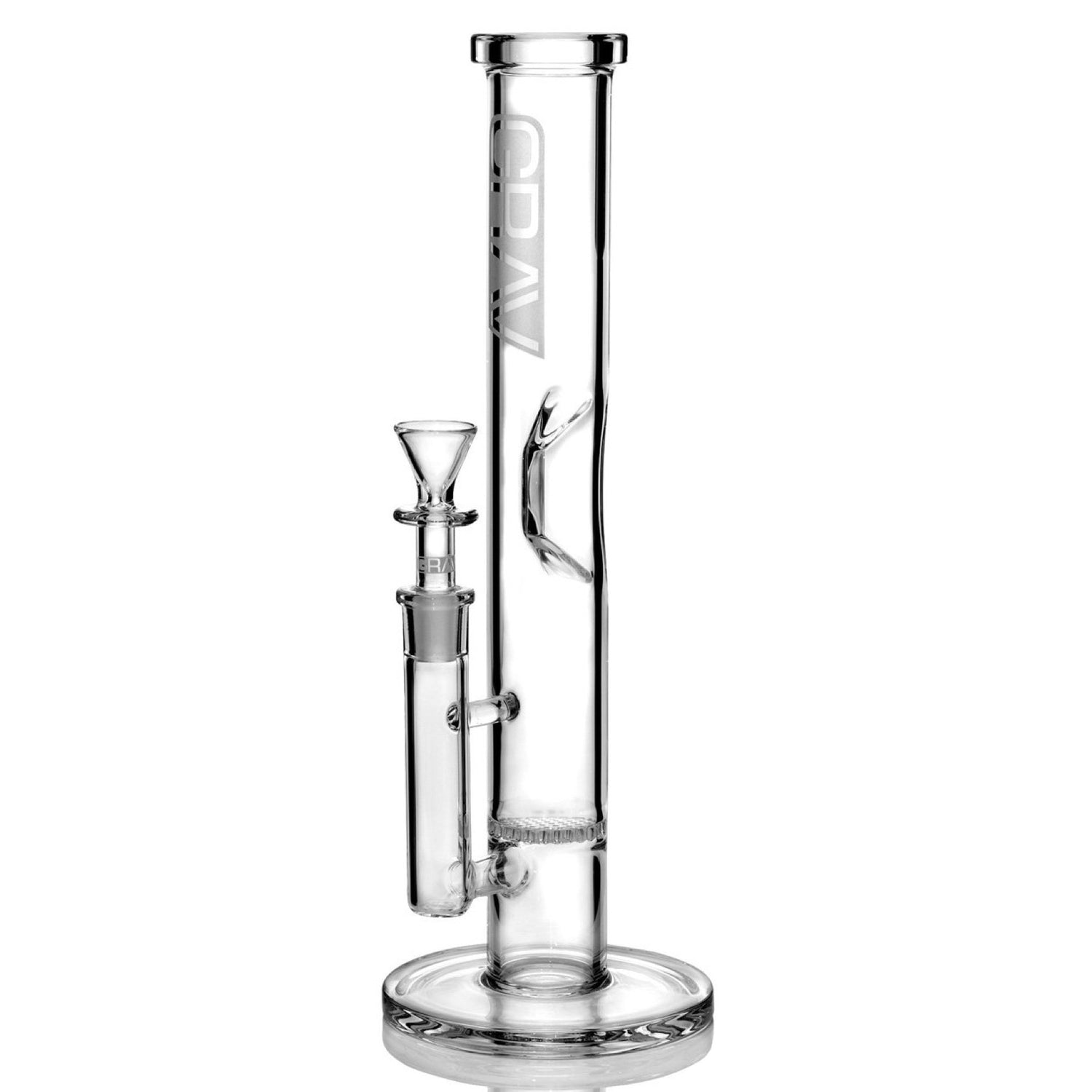 Grav® 12” Straight Tube Honeycomb Perc Water Pipe 