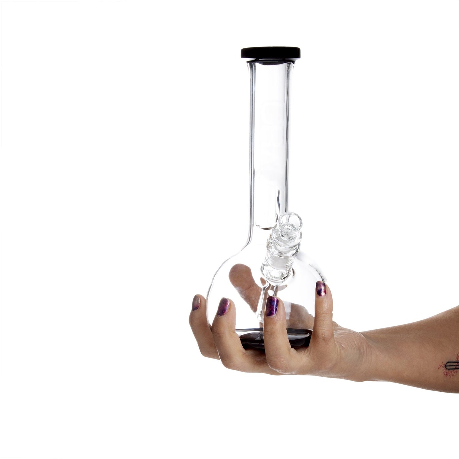Grav® 8” Bubble Base Beaker Bong - Black 