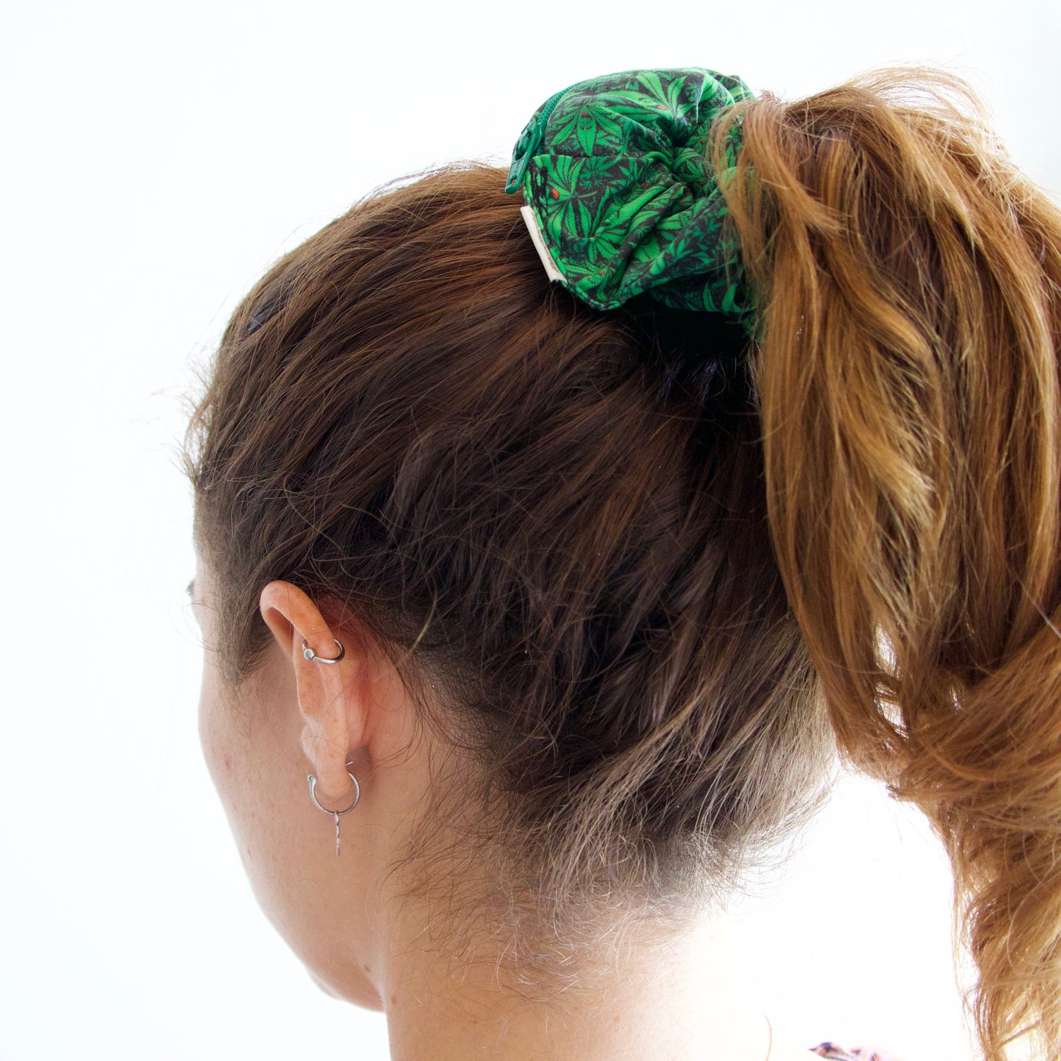 Blue Fiesta “420 Weed Leaf” Stash Pocket Scrunchie